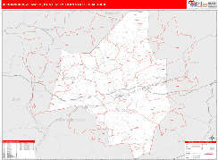 Bloomsburg-Berwick Metro Area Digital Map Red Line Style